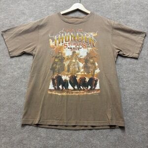 Mens NCC Gold Apparel Sturgis Black Hills Rally 2002 Graphic T Shirt Mens Large